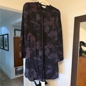 Elegant Black and Purple Floral Dress from Aritzia